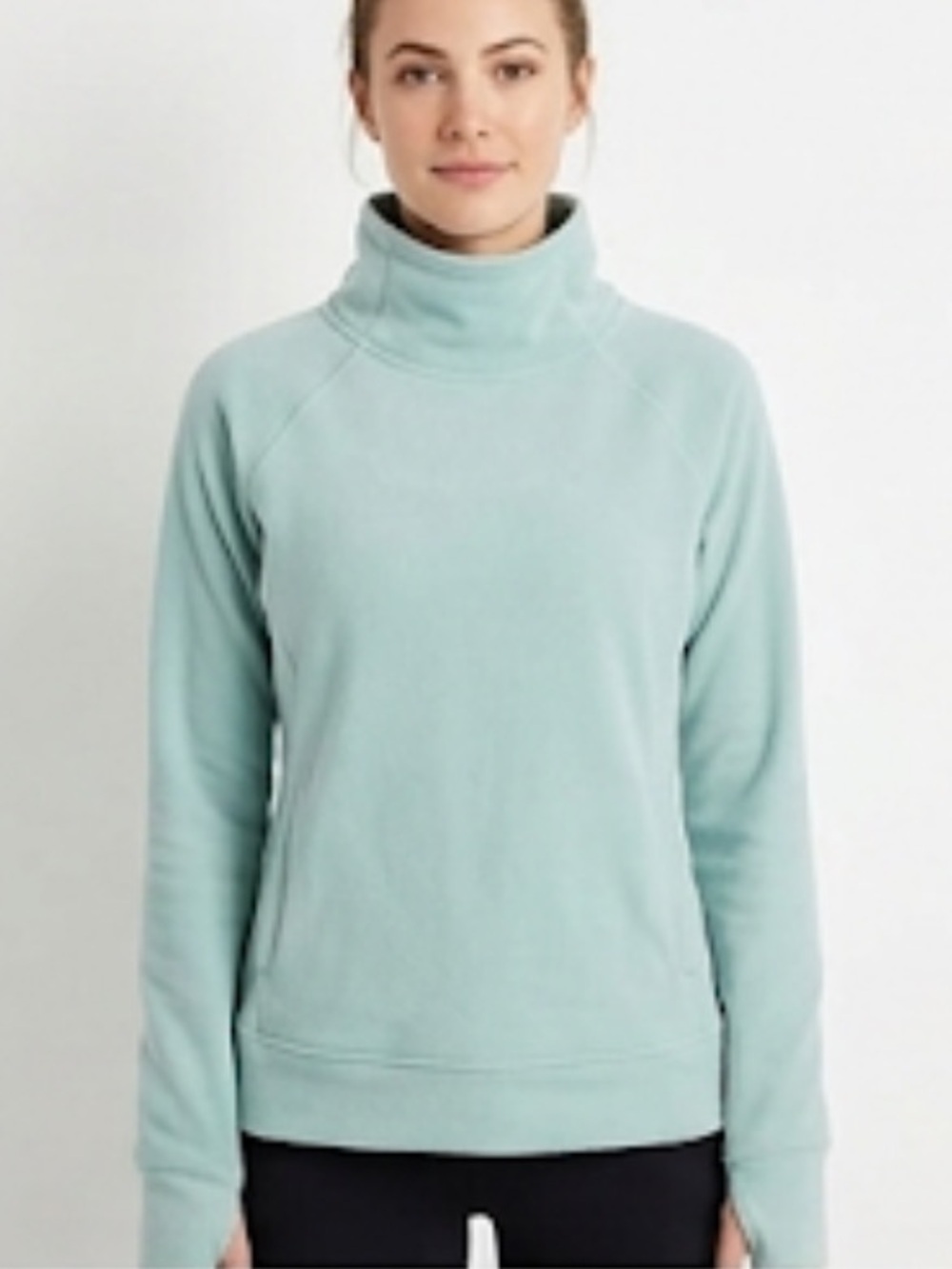 Zella Funnel neck long Sleeve fleece top size M